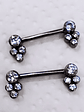 Piercing nipples circonitas blancas titanio grado implante 14mm  - Miniatura 1