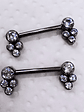 Piercing nipples circonitas blancas titanio grado implante 14mm  - Miniatura 2