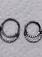 Argolla clicker doble con circonitas en titanio 8mm - Miniatura 2