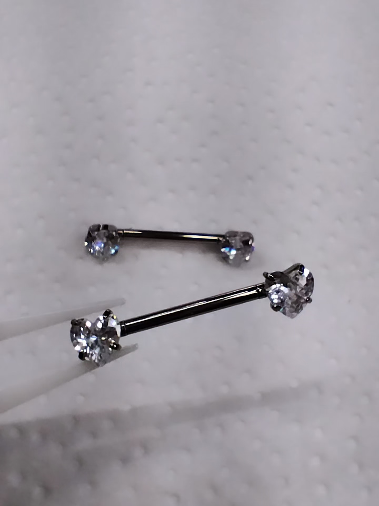 Nipples corazón blanco circonita de Titanio 14mm (14g) 1