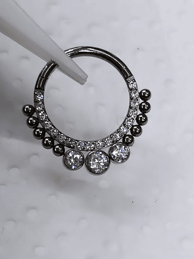 Argolla clicker 10mm con circonitas