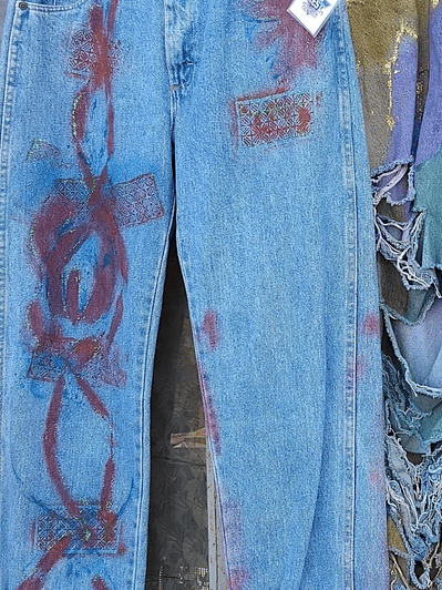 Jeans pintado a mano. Talla 40