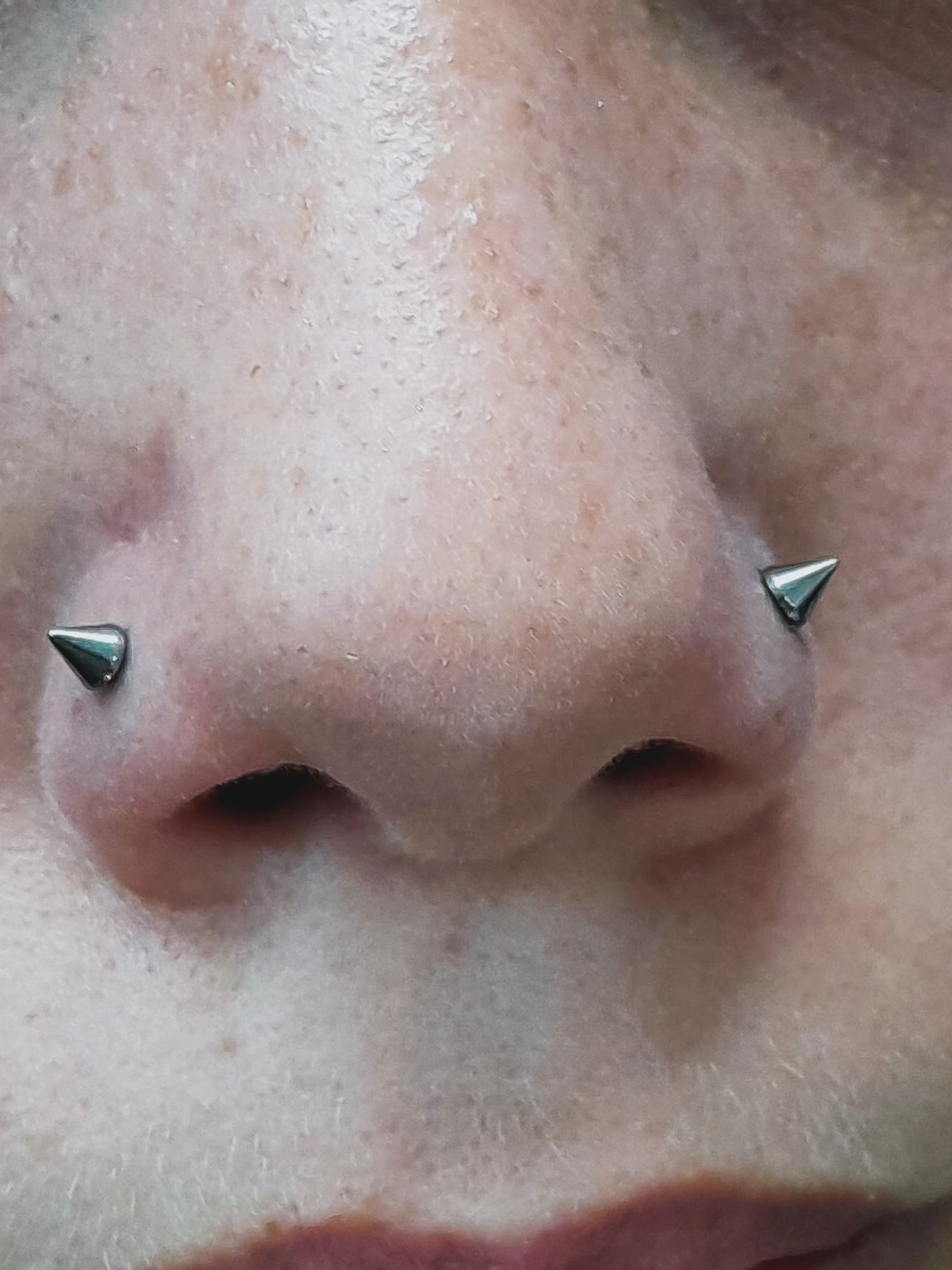 Perforación Doble nostril (simetría) titanio grado implantes (16g) 4