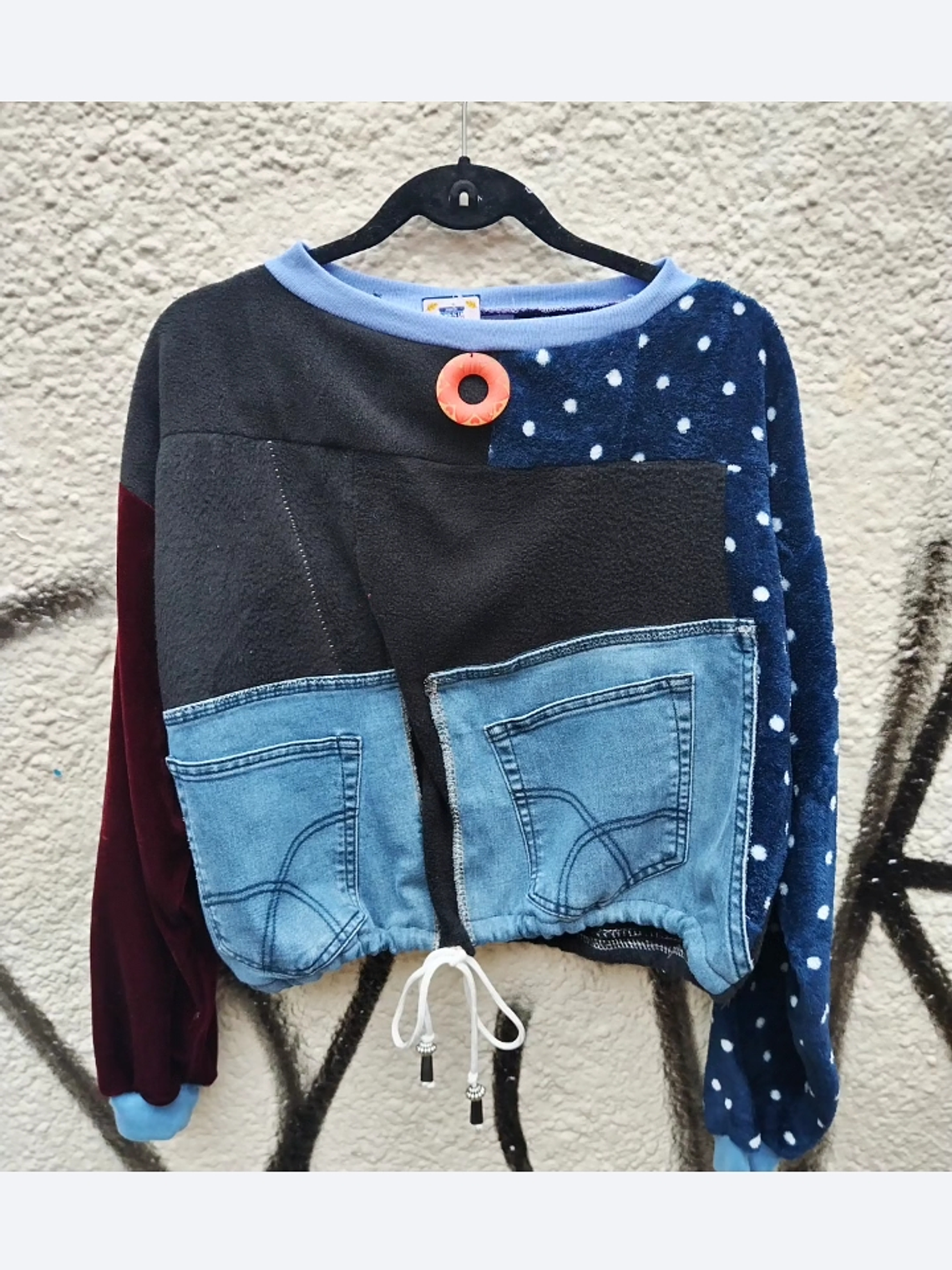 Poleron Reutilización textil talla S/M único. 7