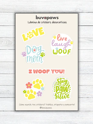 Lámina Stickers DOG LOVER
