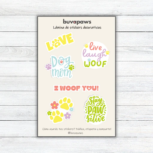 Lámina Stickers DOG LOVER 1