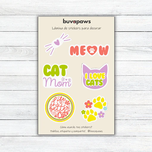 Lámina Stickers CAT LOVER 1