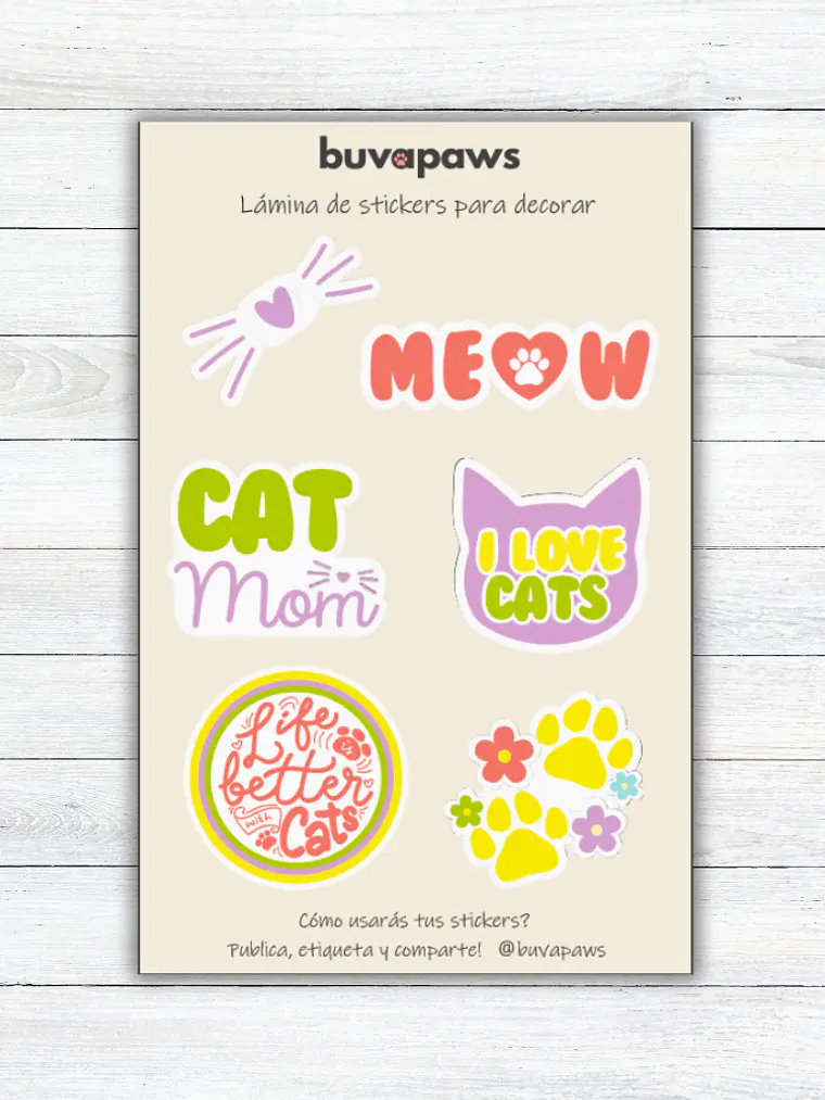 Lámina Stickers CAT LOVER 1