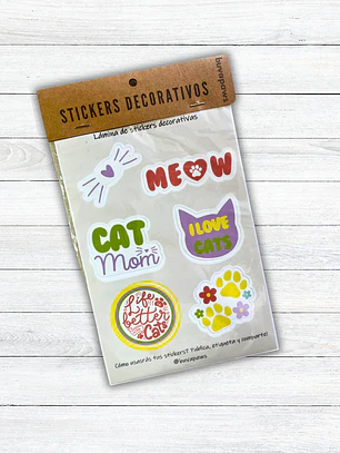 Lámina Stickers CAT LOVER