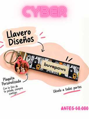 CYBER LLAVERO DISEÑOS + 1 PLACA PERSONALIZADA