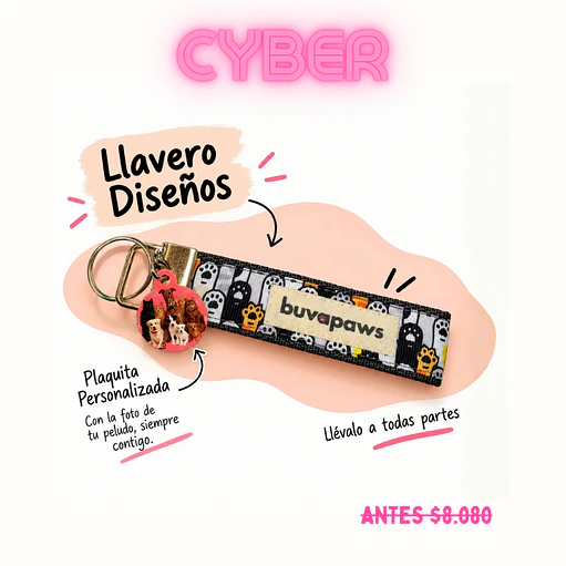 CYBER LLAVERO DISEÑOS + 1 PLACA PERSONALIZADA 1