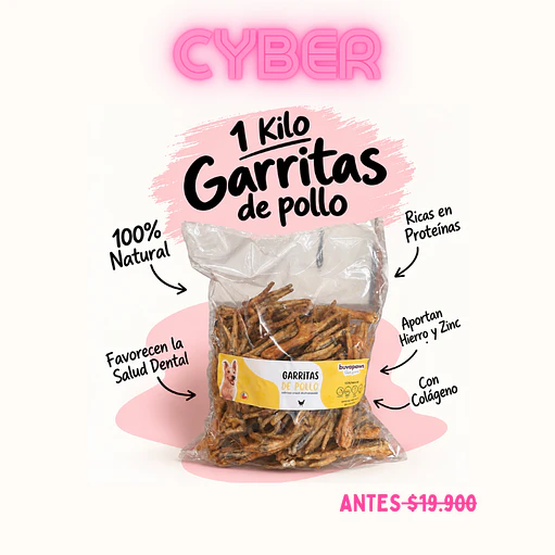 CYBER - 🐾 GARRITAS DE POLLO DESHIDRATADAS · 1 KILO 1