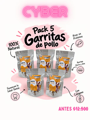 CYBER - 🐾 PACK 5 GARRITAS DE POLLO DE 100 GRS.