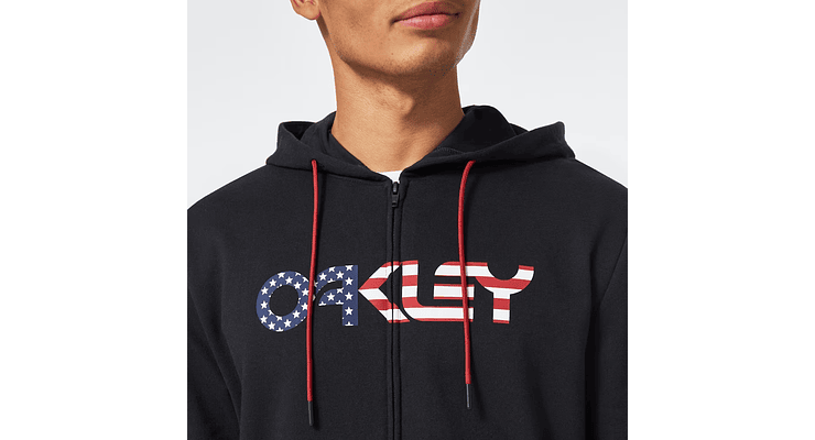 Polerón Oakley Teddy Full Zip Negro/Bandera USA XL - Image 4