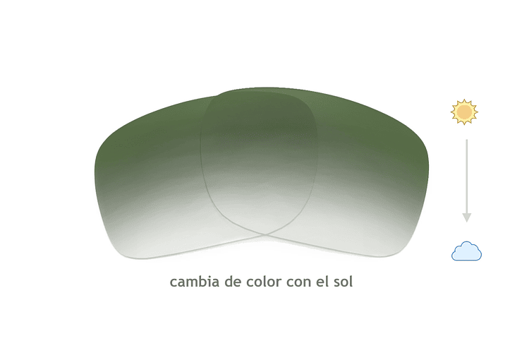 Lente Monofocal Superior Sin tratamiento adicional Fotocromático Verde oscuro