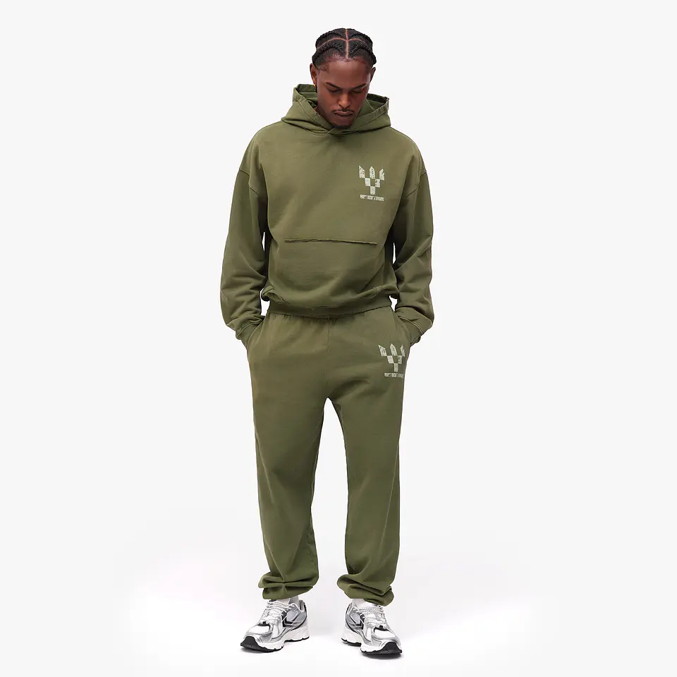 Tracksuit Elastic Pants & Hoodie Olive 1
