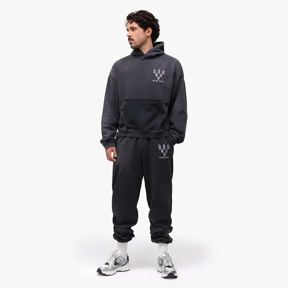 Tracksuit Elastic Pants & Hoodie Black 1