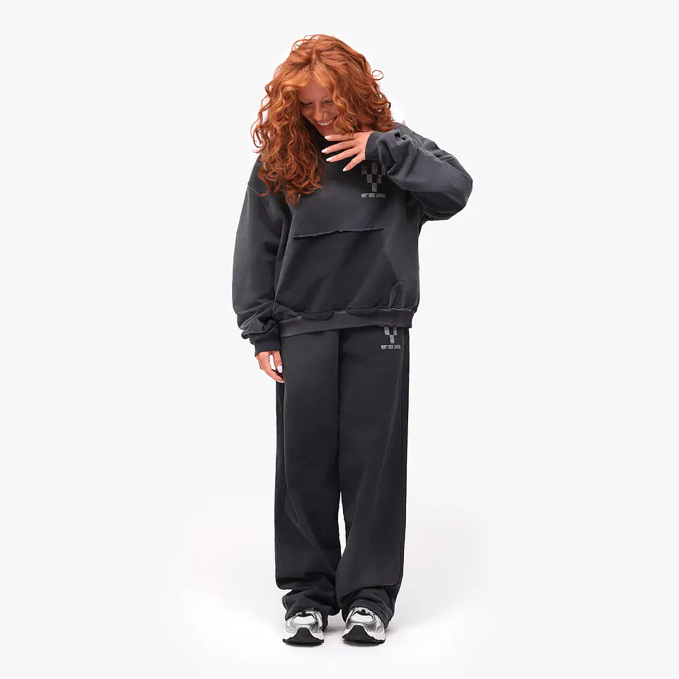 Tracksuit Large Pants & Hoodie Black 1
