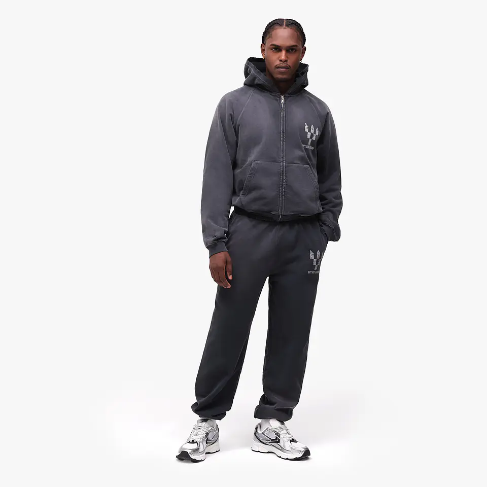 Tracksuit Elastic Pants & Zipper Black 1