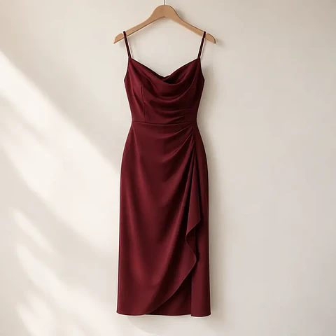 Vestido Irene burdeo