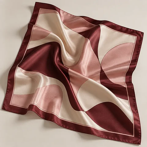 Pañuelo Amalia crema y burdeo