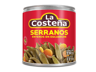 Chiles Serranos Interios 199g | La Costeña