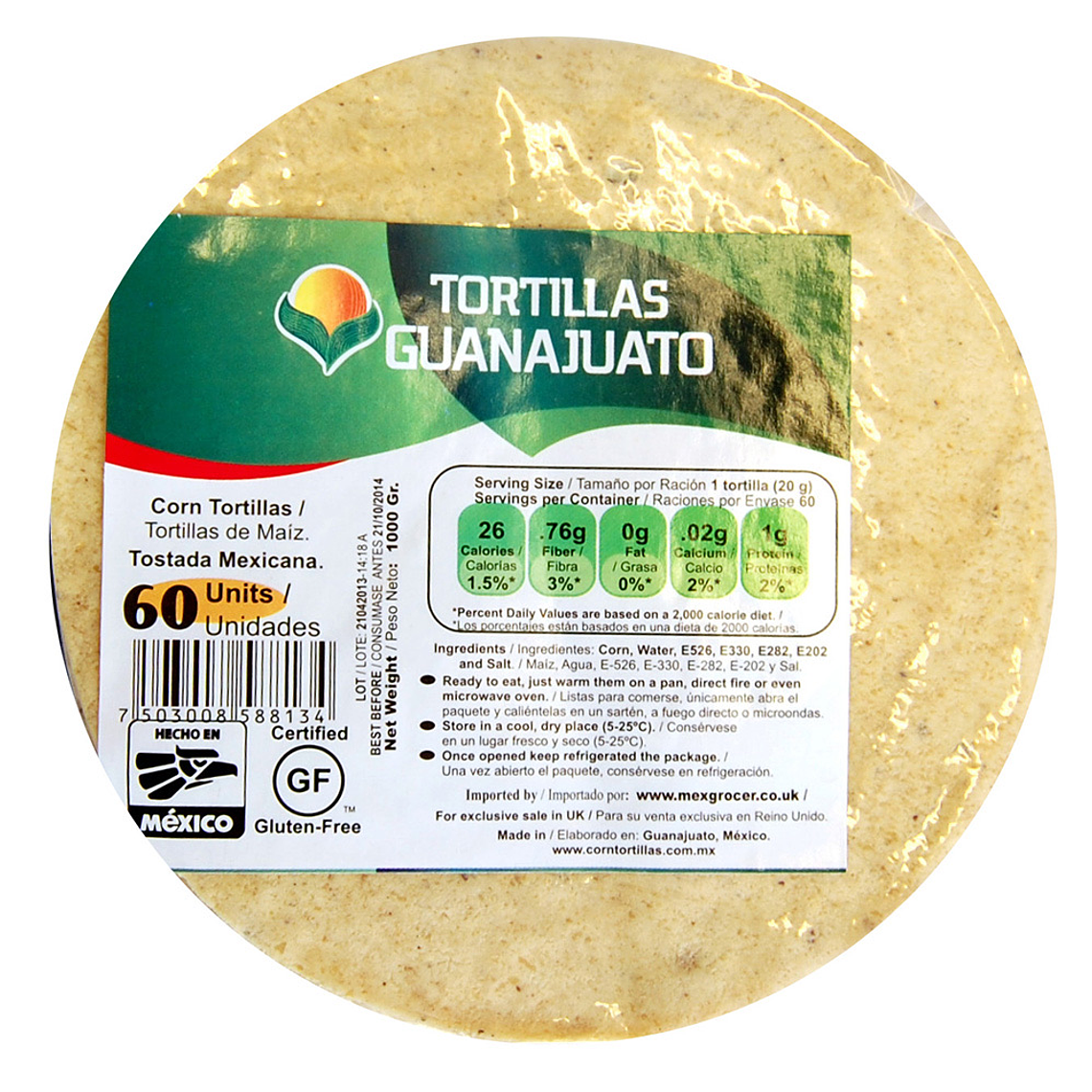 Tortilha para fritar 15cm Milho Amarelo 1kg | Guanajuato 1
