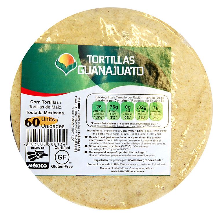 Tortilha para fritar 15cm Milho Amarelo 1kg | Guanajuato 1