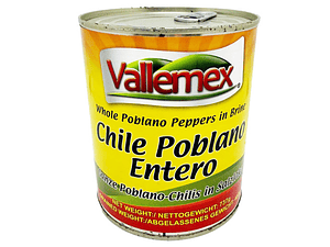Pimentos Poblanos Inteiros 737g | Vallemex