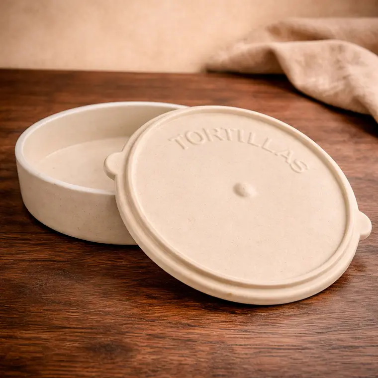 Tortillero de Plástico Color Crema 15cm  1