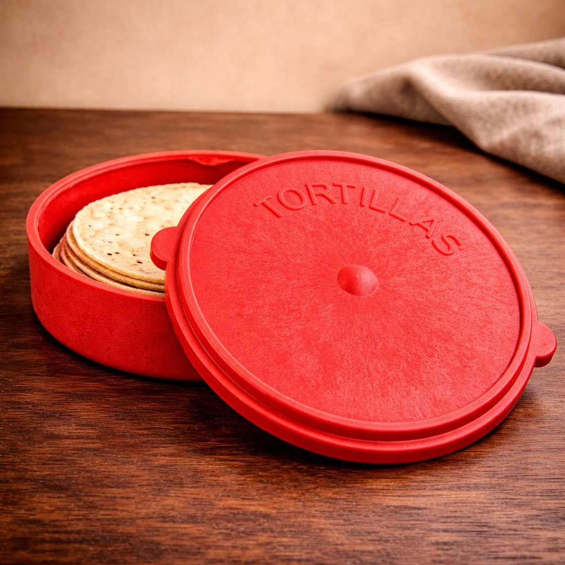 Tortillero de Plástico Color Rojo 15cm 1