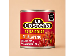 Rajas de Jalapeños Rojos 199g | La Costeña