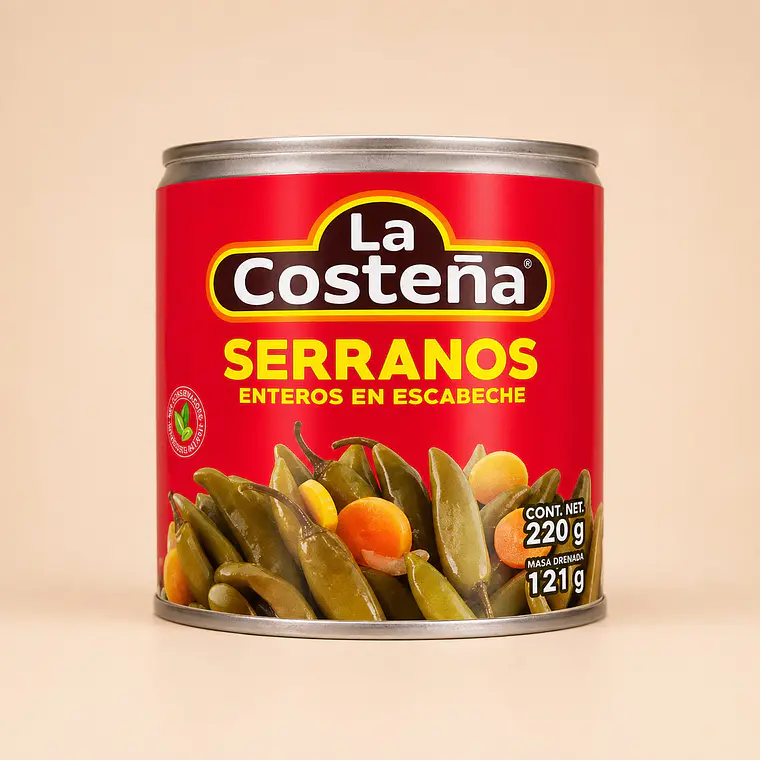 Chiles Serranos Inteiros 199g | La Costeña 1