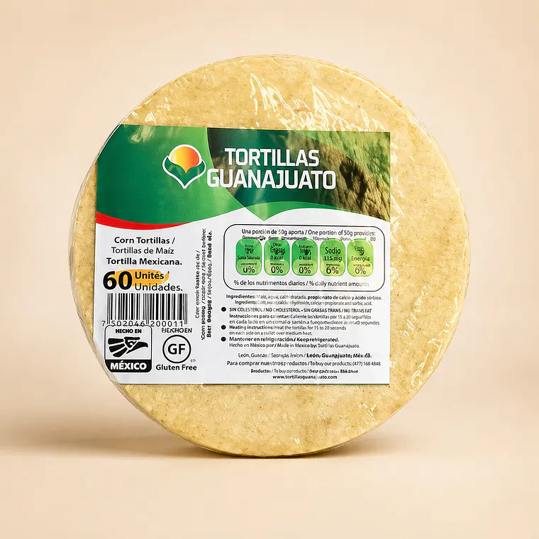 Tortilla de Maíz Amarillo para Freír 15cm 1Kg | Guanajuato 1