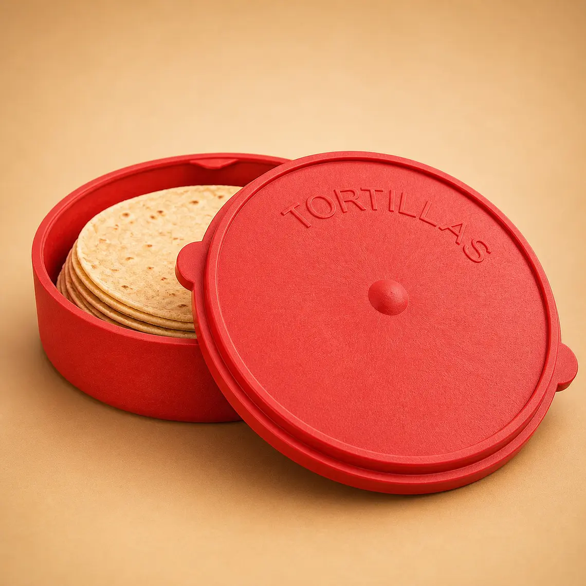 Tortillero de Plástico Vermelho 15 cm | Porta Tortilhas 1