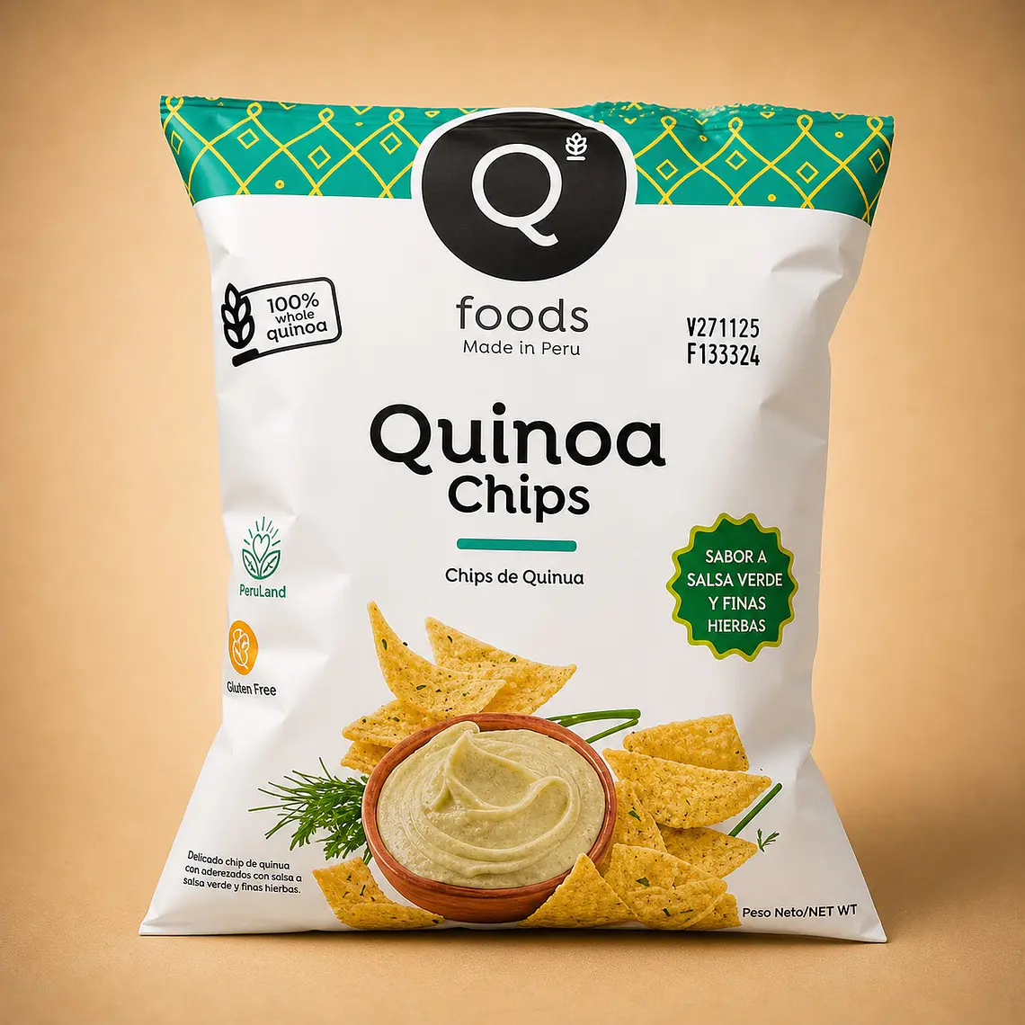 Chips de Quinoa com Ervas Finas 35g | QFoods 1