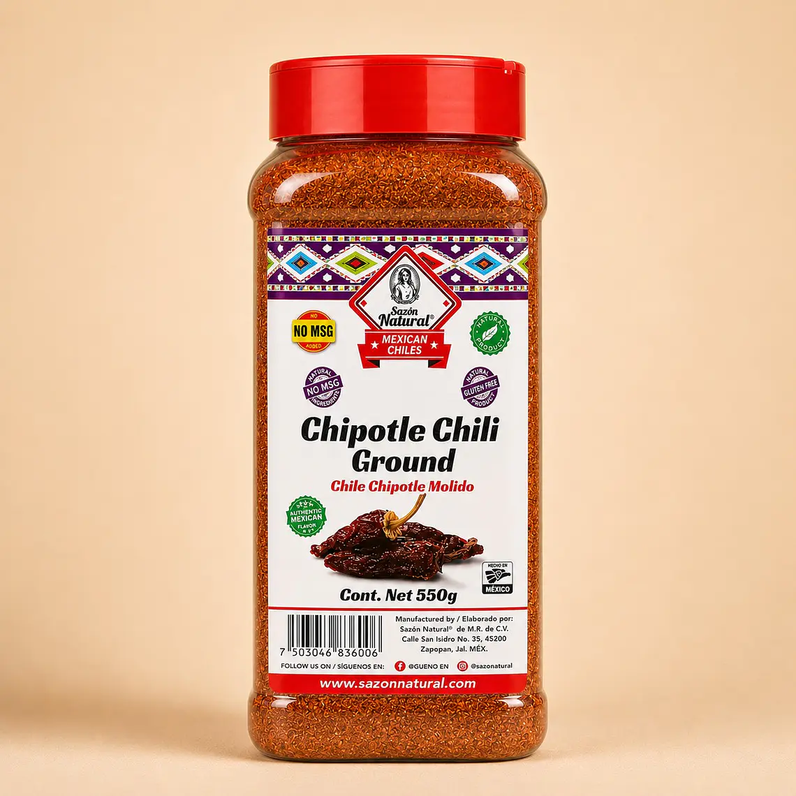 Chipotle Powder 550g - Natural Seasoning | Sazon Natural 1