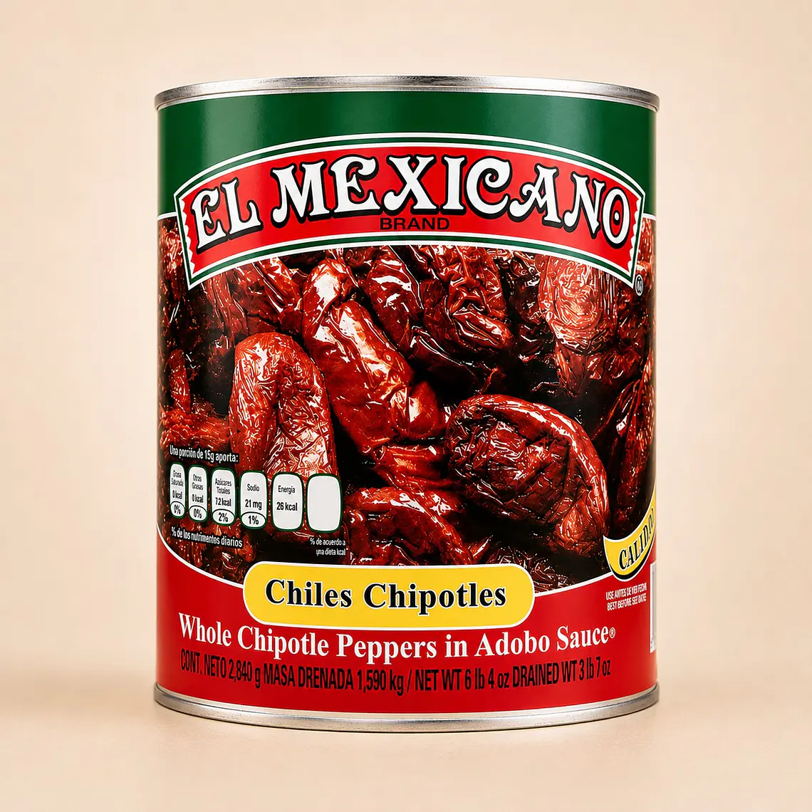 Chiles Chipotle em Adobo 2.8kg | El Mexicano 1