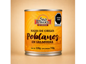 Pimentos Poblanos Fatiados 220g | San Miguel