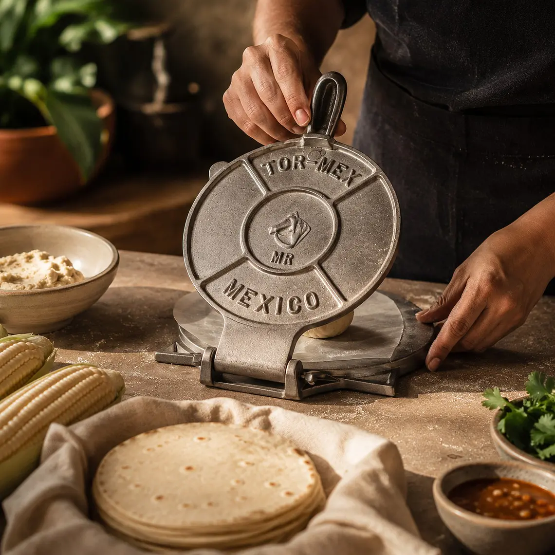 Prensa para Tortilhas 19cm cor Prata | Tor-Mex 2