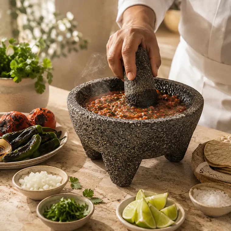 Molcajete-Morteiro de Pedra Vulcânica - 21cm 3