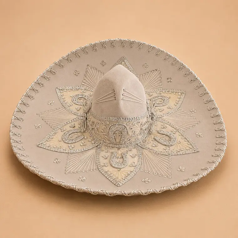 Authentic Mexican Charro Sombrero, Velvet Mariachi Hat 1