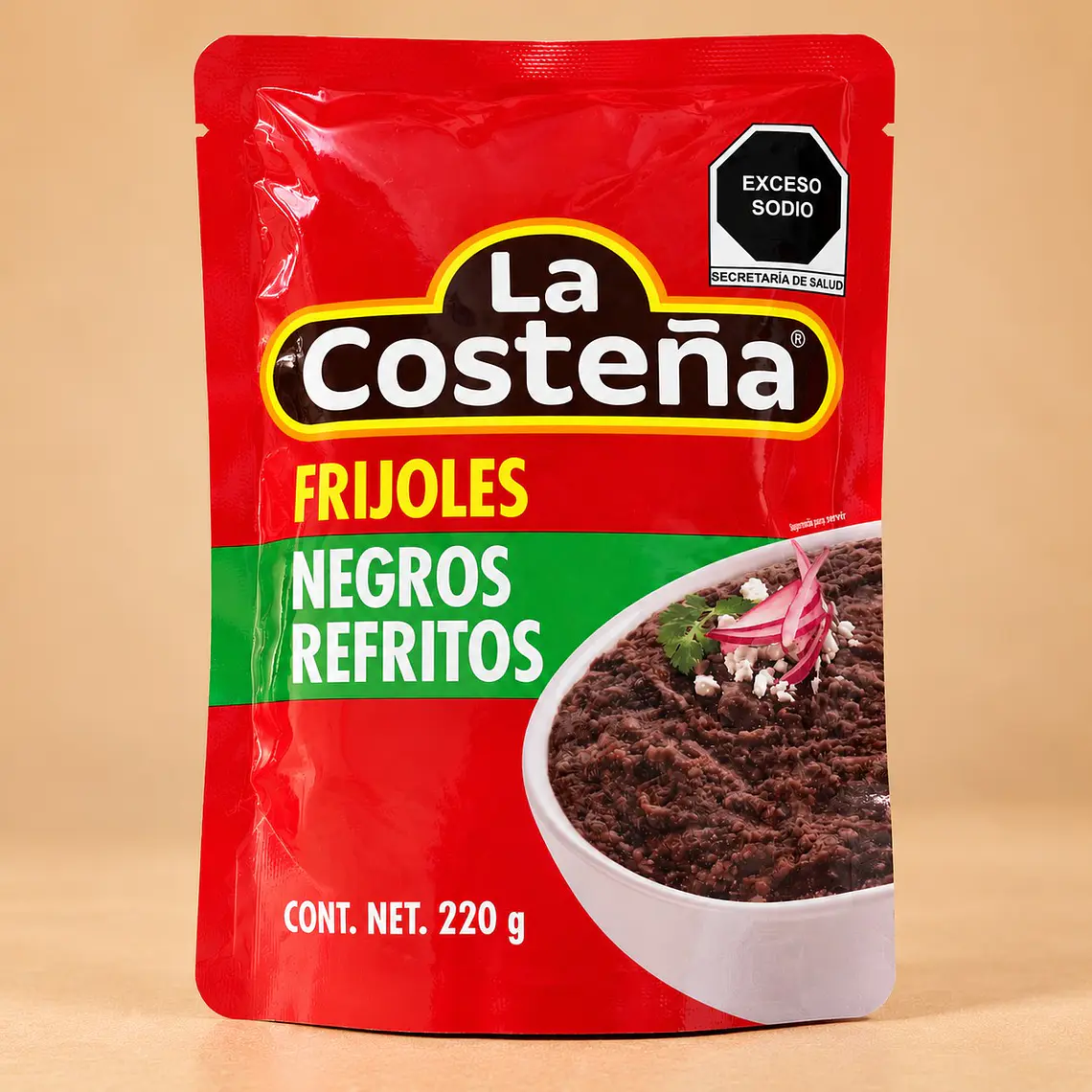 Frijoles Negros Refritos La Costeña 220g 1