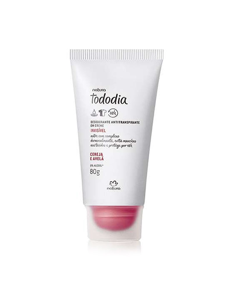 Desodorante antitranspirante en crema invisible Tododia cereza y avellana