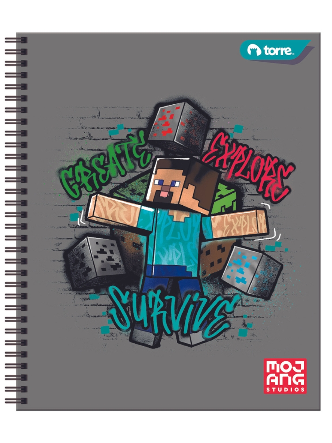 Cuaderno Universitario Torre Minecraft 7mm 100 hojas 3