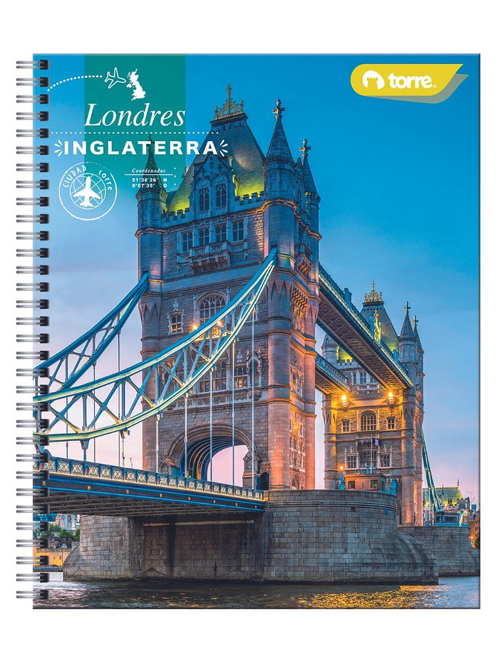 Cuaderno Universitario Torre Clásico Ciudad 7mm 100 hojas (Modelos 2026) 1