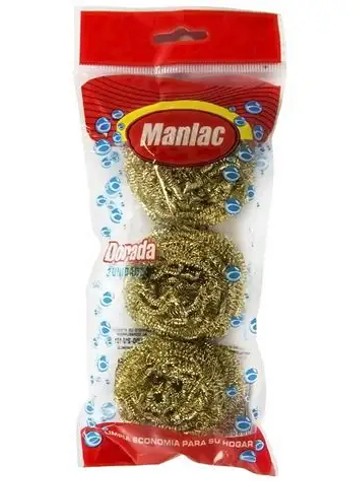 Esponja de olla dorada Manlac paquete 3 unidades 1