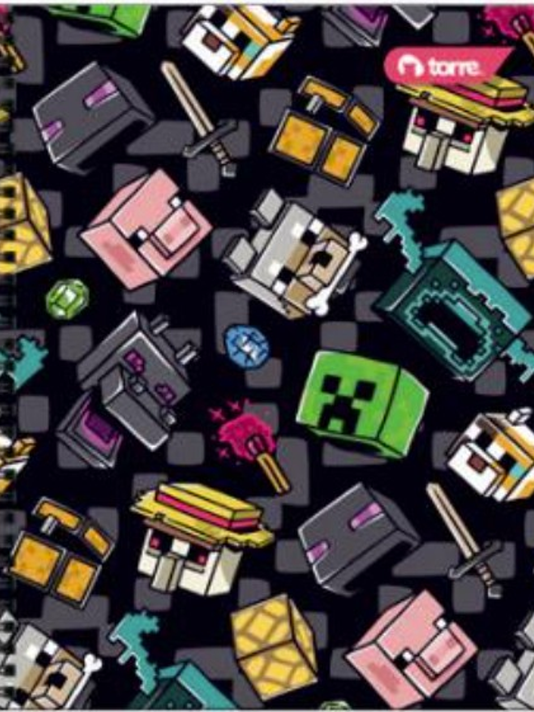 Cuaderno Universitario Torre Minecraft 7mm 100 hojas 9