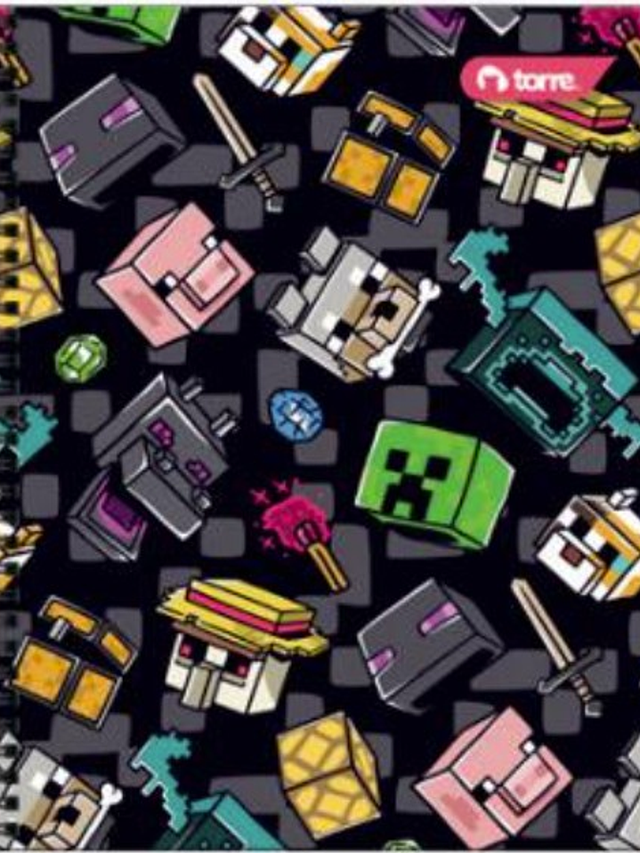 Cuaderno Universitario Torre Minecraft 7mm 100 hojas 9