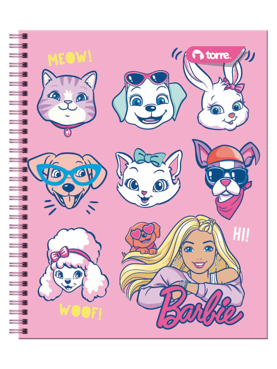 Cuaderno Universitario Torre Clásico Barbie 7mm 100 hojas 8